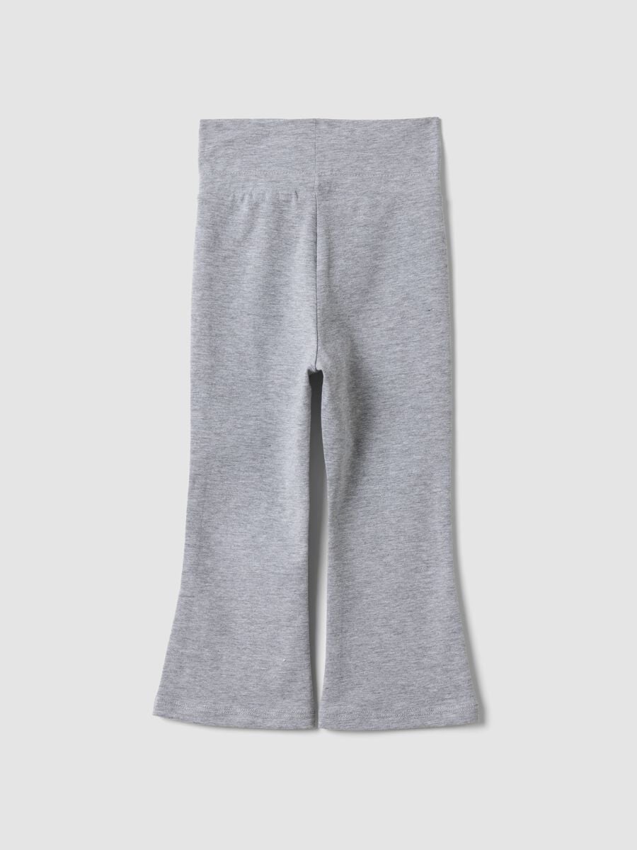 Girls&rsquo; grey flared leggings in organic cotton and stretch viscose_1