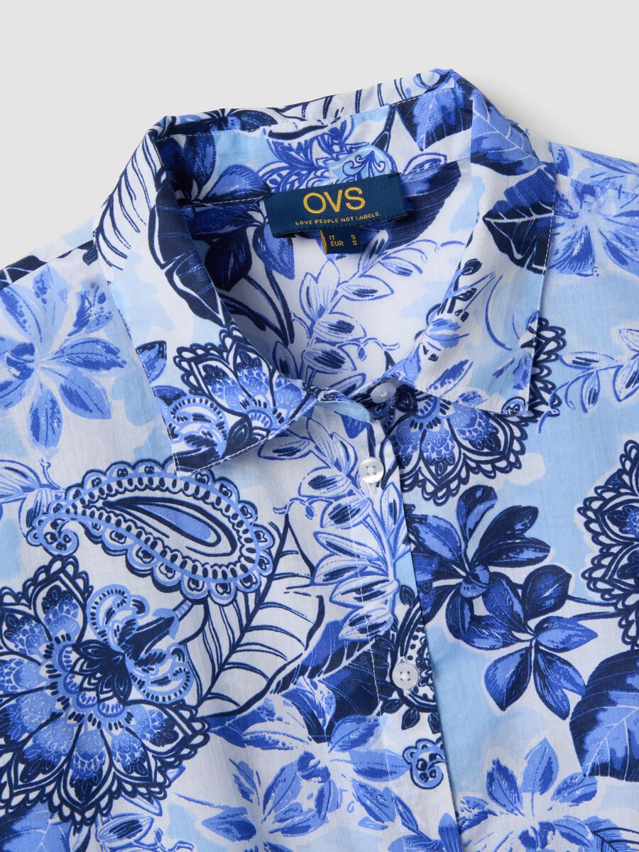 Blue pure cotton kaftan with print_5