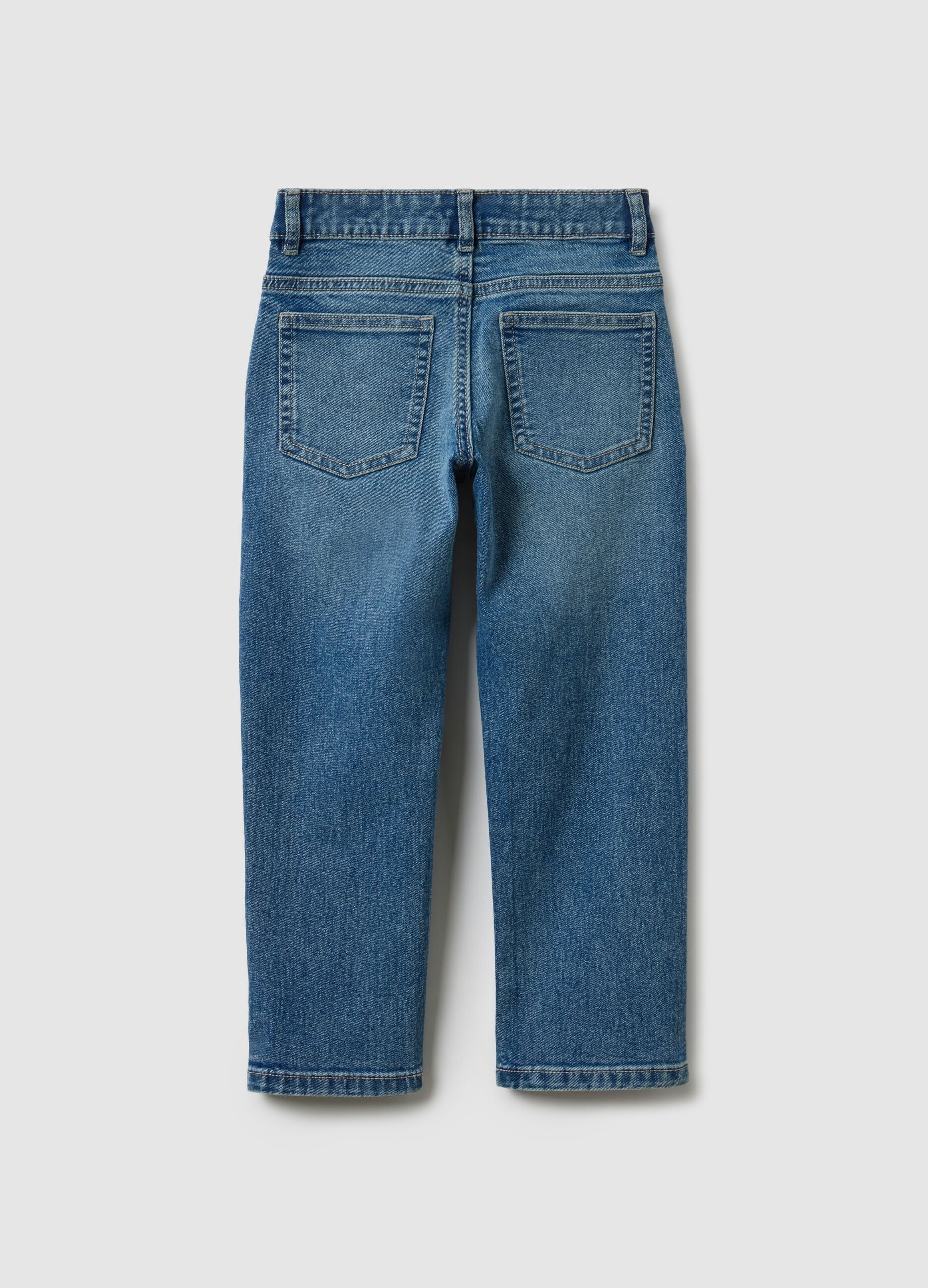 Kids' Straight Blue Stretch Denim Jeans