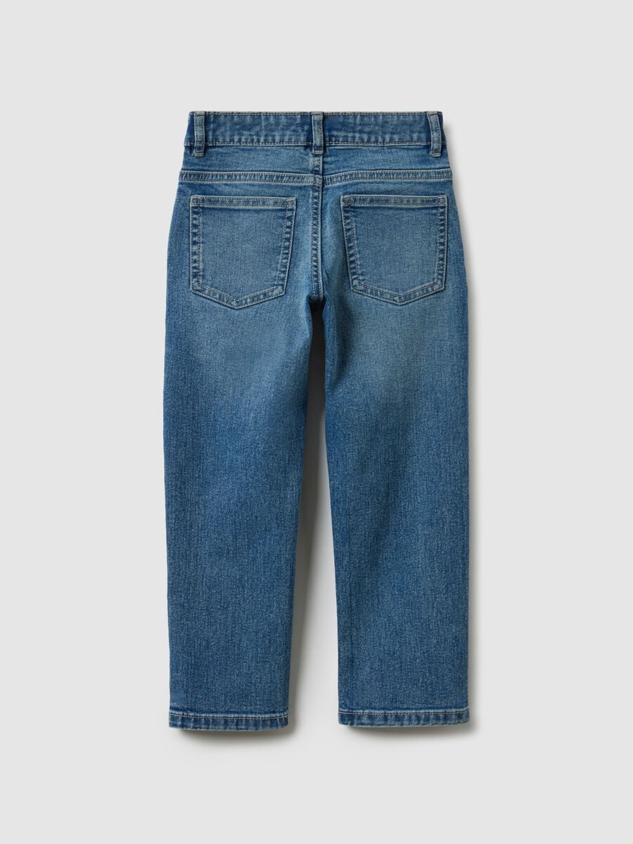 Kids' Straight Blue Stretch Denim Jeans_1