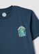 Blue short-sleeve pure cotton T-shirt_5