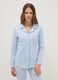 Regular fit multicolour striped pyjamas in pure cotton with V-neck_1