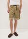 Beige baggy pure cotton Bermuda shorts_1