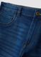 Blue Stretch Cotton Blend Denim Slim Fit Shorts_5