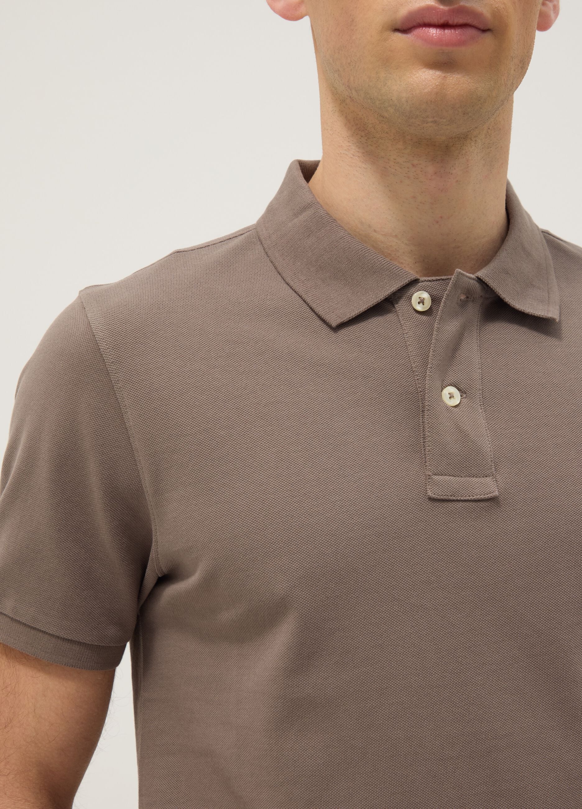 Brown Slim Fit Pure Cotton Polo