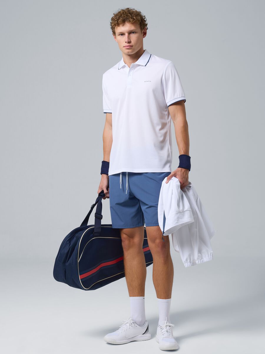 White ALTAVIA COURT sports polo in technical fabric_0