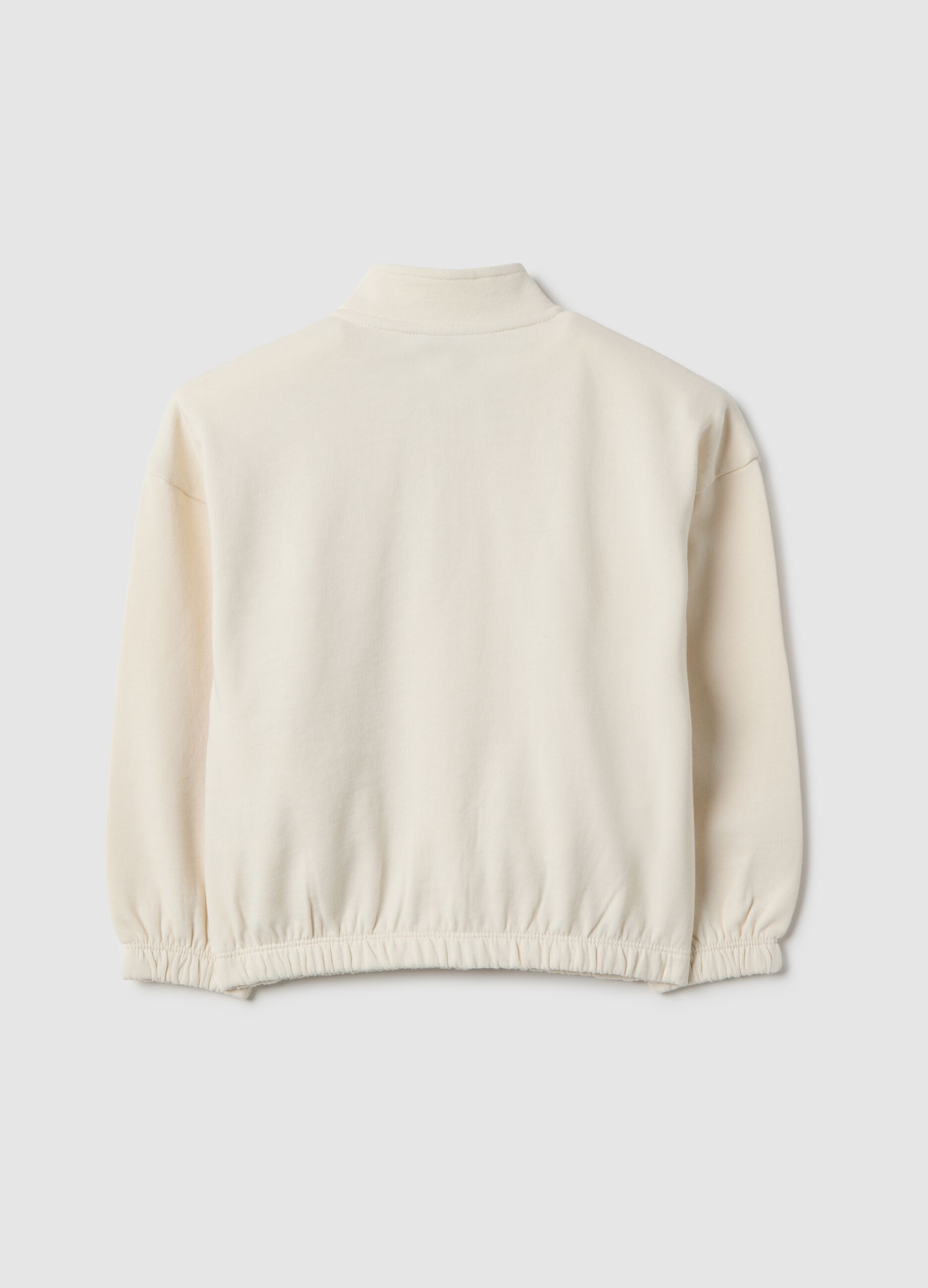 Girls' white pure cotton sweatshirt regular fit