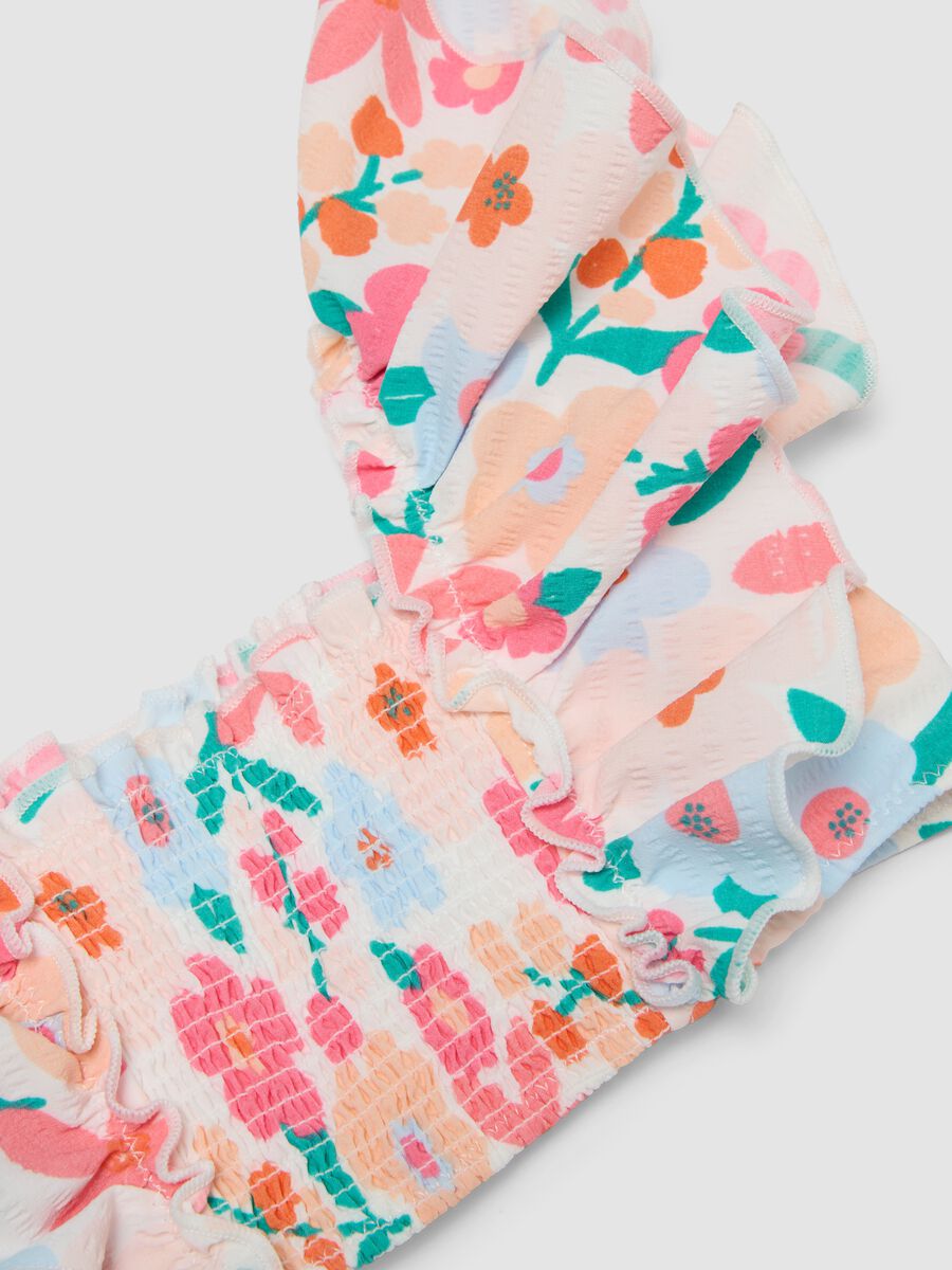 Bikini multicolor in tessuto elasticizzato con volant per bimba_2