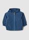 Blue lightweight children's jacket with full zip and hood, regular fit_0