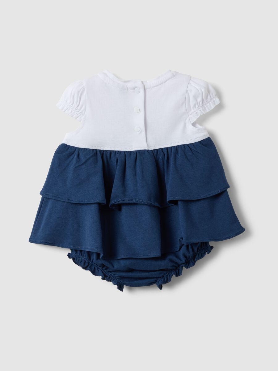 Multicolour pure cotton newborn romper with ruffles and fish_1