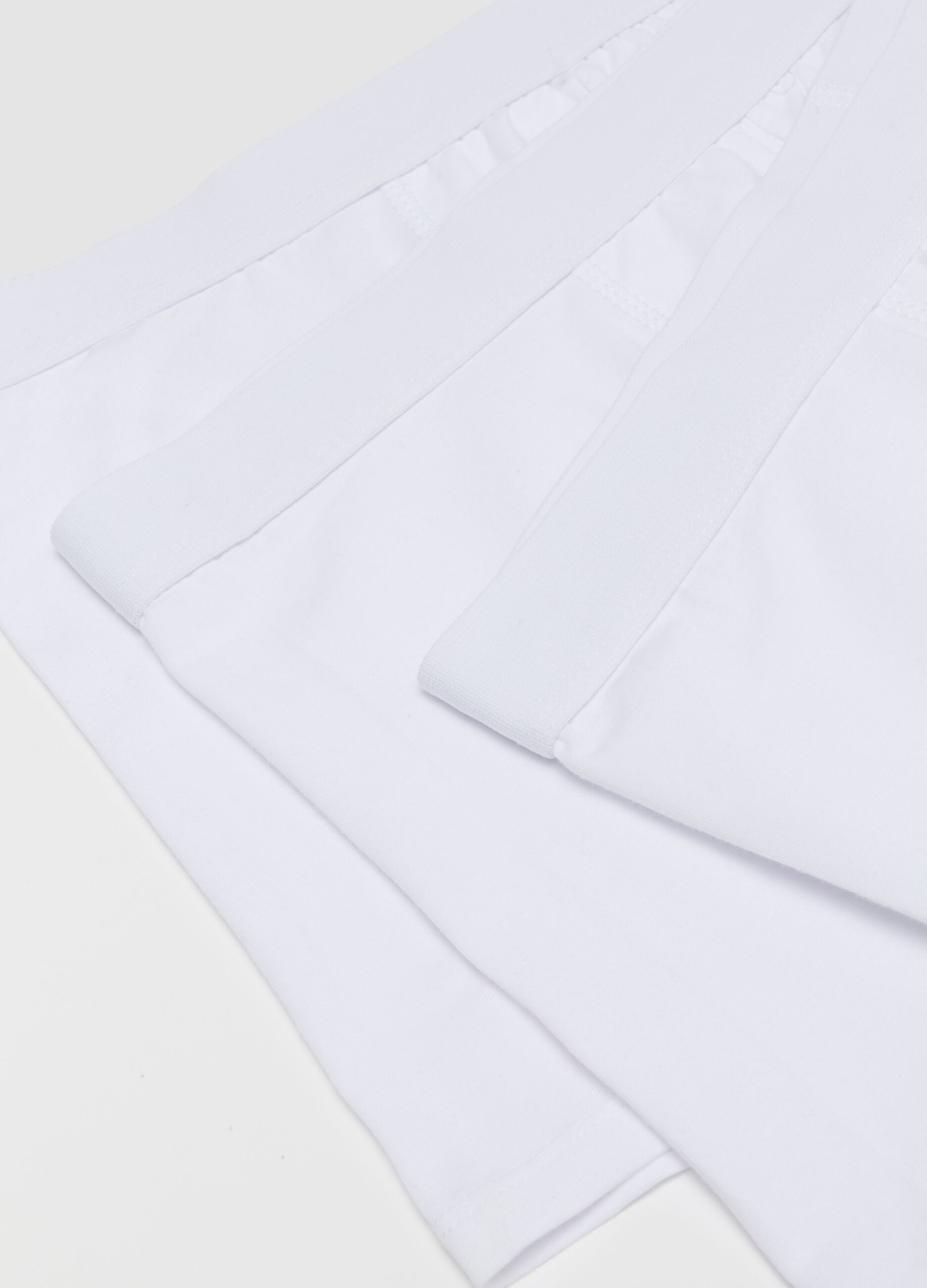 Three-pack of white organic cotton mid-length boxer briefs