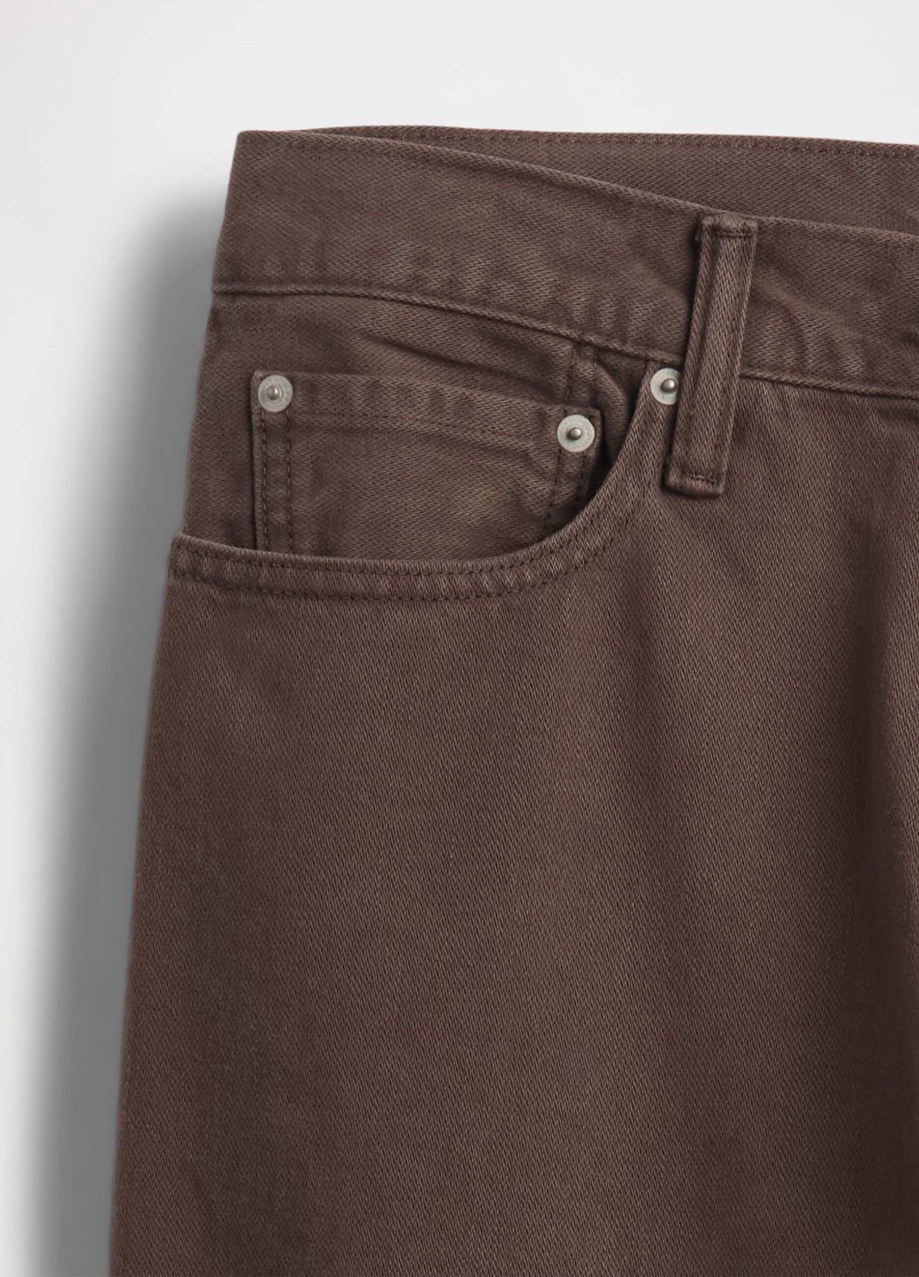 Straight Brown Denim Trousers
