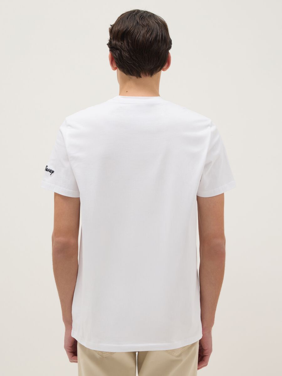 White regular fit pure cotton T-shirt with print_2