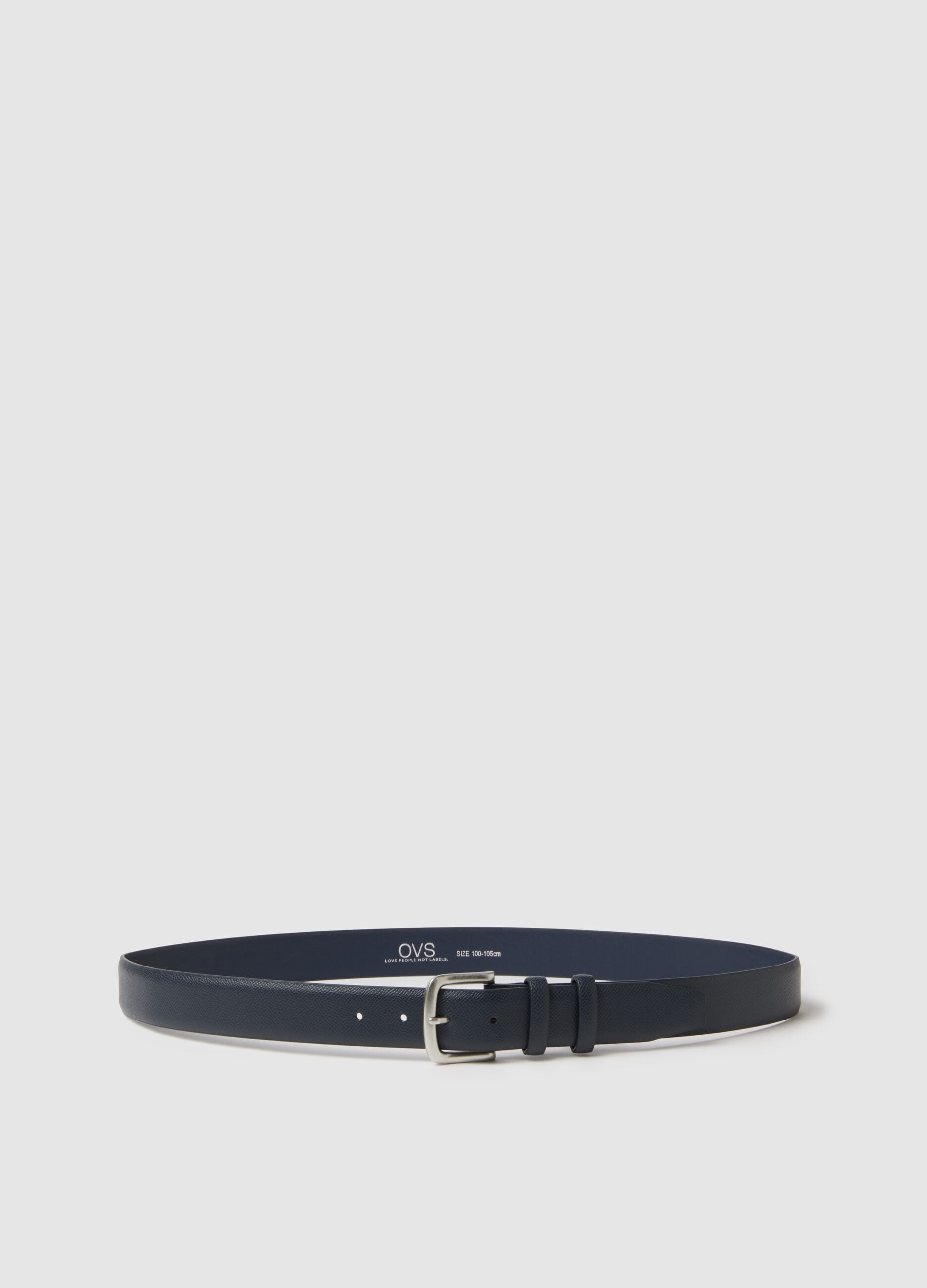 Blue belt with metal buckle