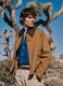 Brown pure cotton regular fit jacket with contrast collar_0