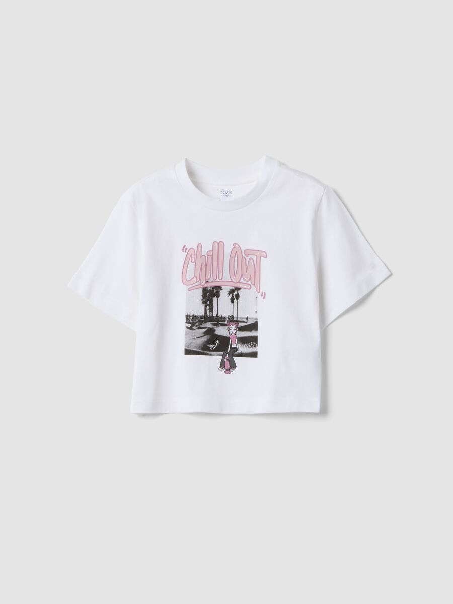 White organic cotton printed T-shirt_3