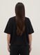 Black oversized crop top with round neckline_2