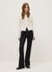 Black denim jeans with bootcut fit_0