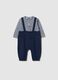 Multicoloured Pure Cotton Baby Romper with Stripes and Buttons_0