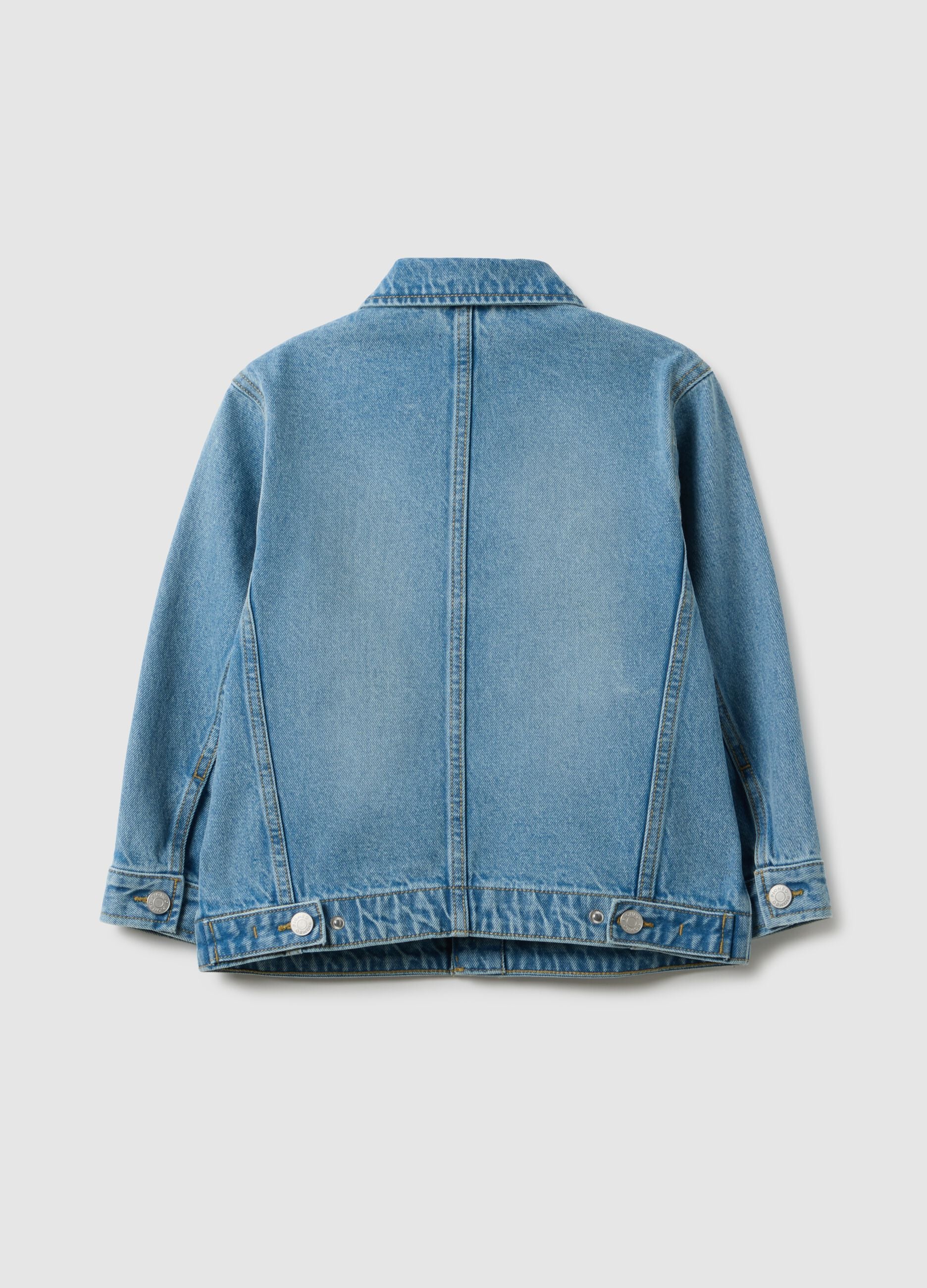 Child's regular fit blue denim pure cotton jacket