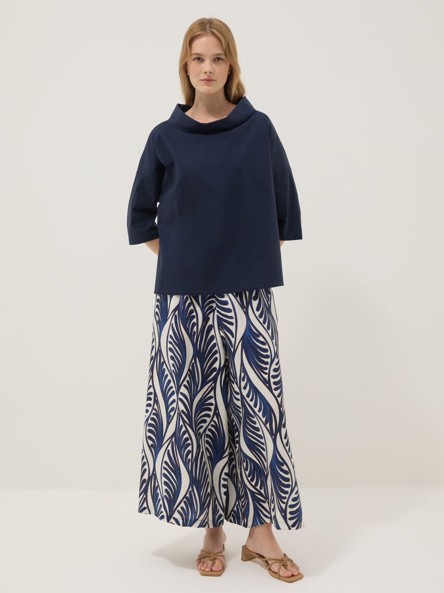 Maglia blu in cotone elasticizzato_2