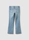 Girls' blue stretch cotton flare jeans_4