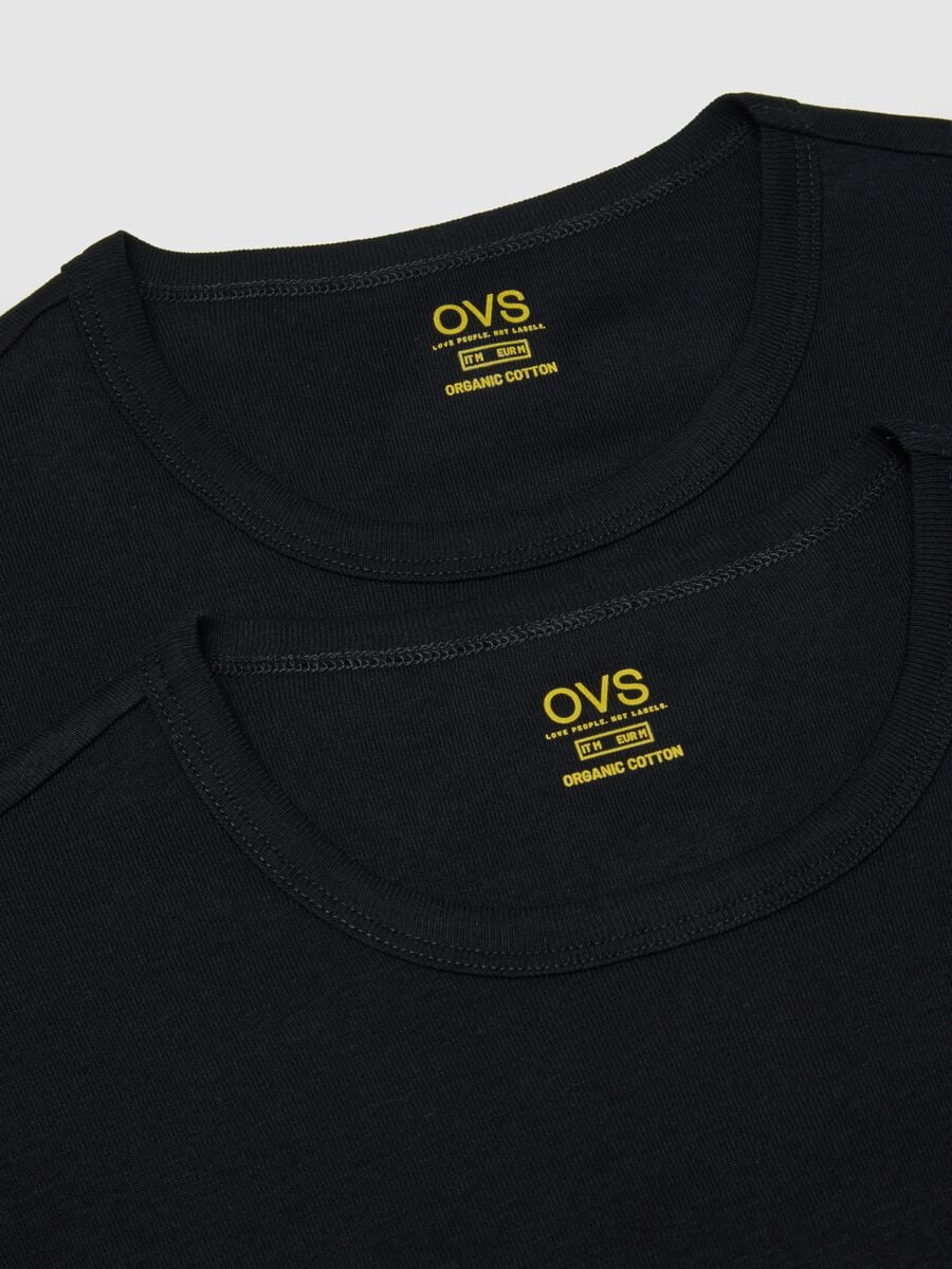 Two-Pack Black Organic Cotton Crew Neck T-shirts Regular Fit_5