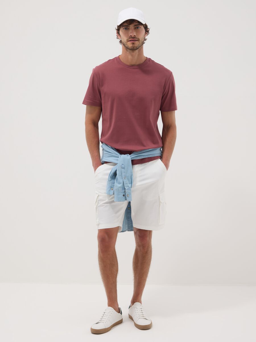 Red mercerised pure cotton slim-fit T-shirt_2