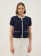 Regular fit blue cotton cardigan with buttons_0