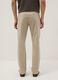 Slim fit beige stretch cotton trousers_2