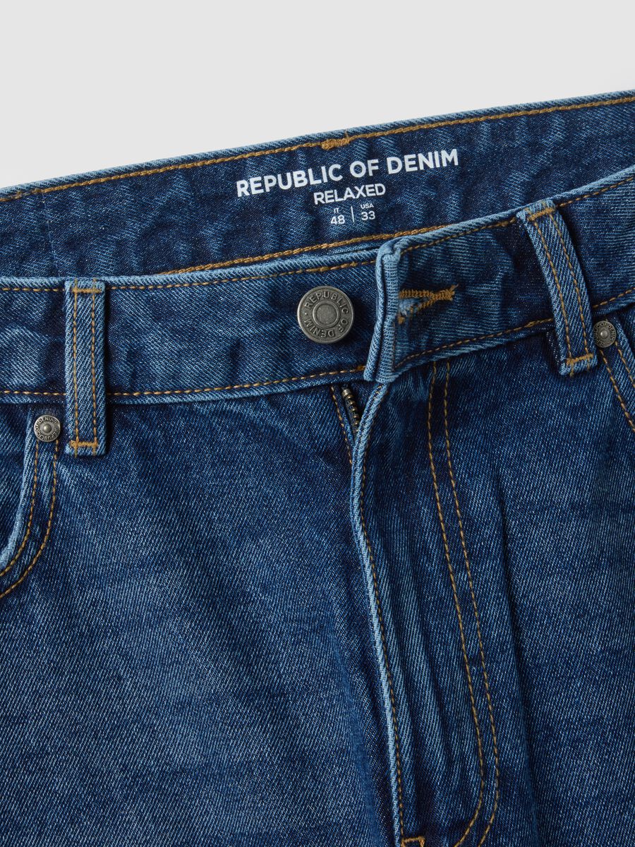 Blue Pure Cotton Jeans Regular Fit_5