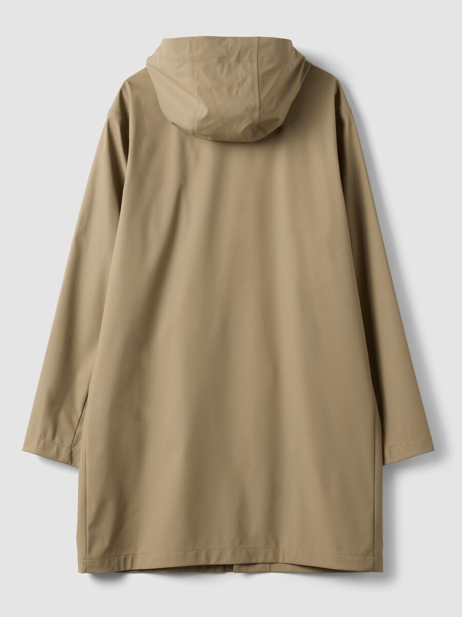 Impermeabile beige regular fit con zip_2