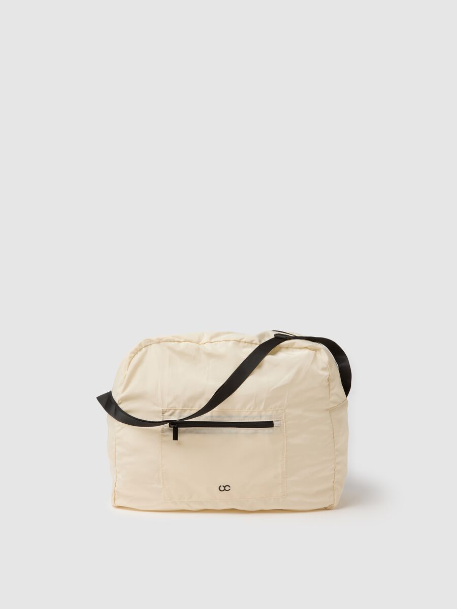 Beige shoulder bag with adjustable strap_0