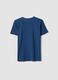 Boys' blue pure cotton T-shirt, relaxed fit with white collar_4