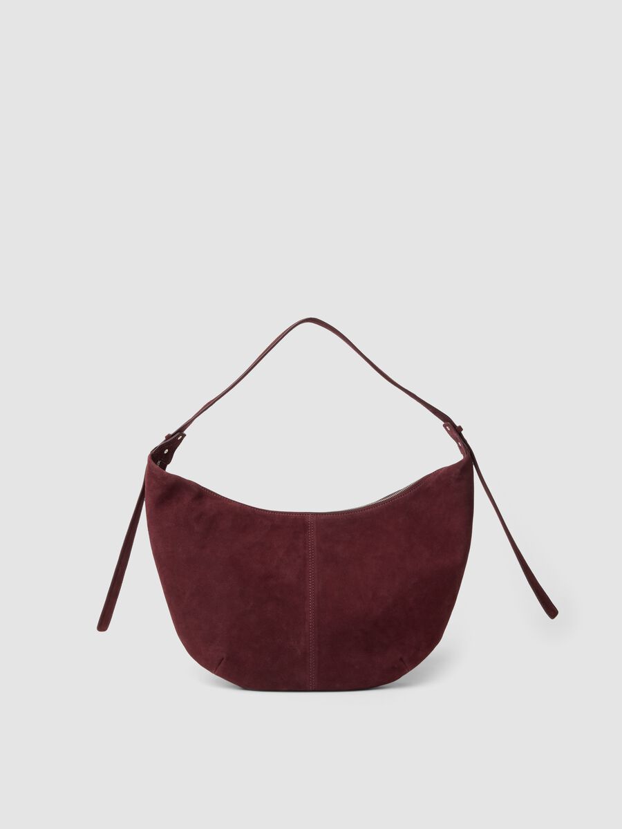 Red genuine leather shoulder bag_0