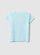 Blue stretch cotton regular fit heart t-shirt for girls_1