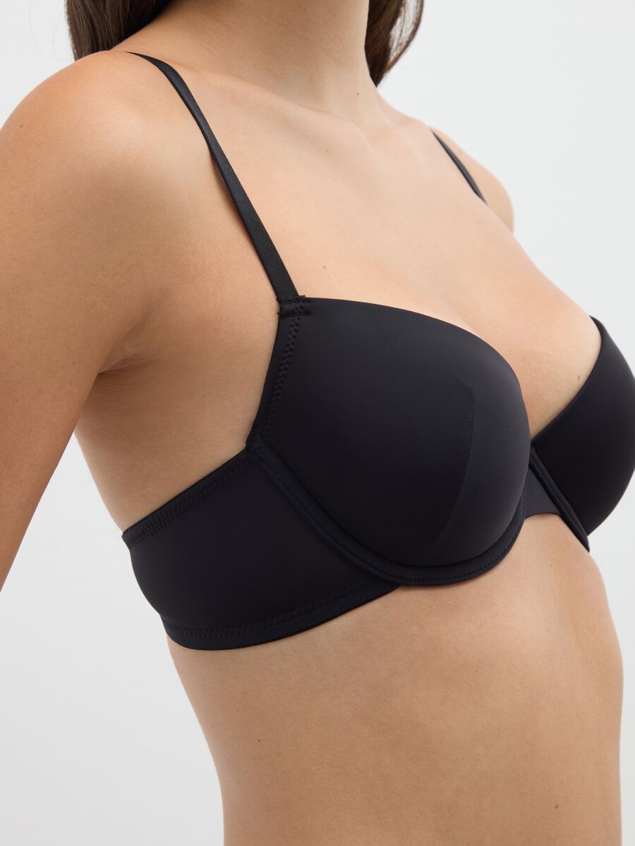 Women's bra in black stretch blend_3