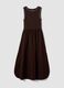 Brown sleeveless stretch cotton dress, regular fit_4