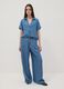 Light blue wide-leg denim trousers in pure lyocell_0