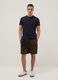 Green cotton-blend cargo shorts with pockets, relaxed fit_0