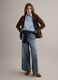Brown genuine leather jacket with fringes_2