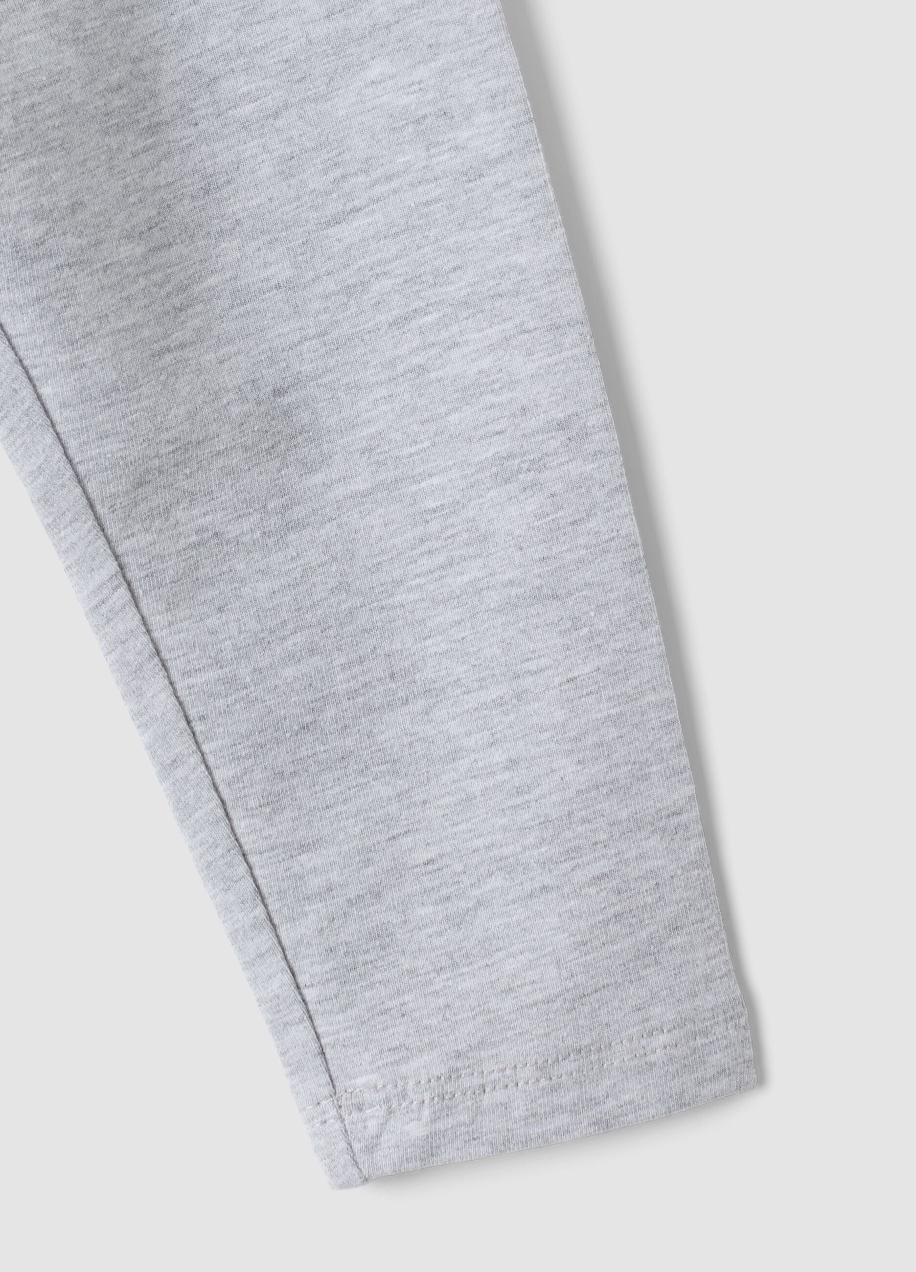 Grey slim-fit organic cotton blend leggings for baby girl
