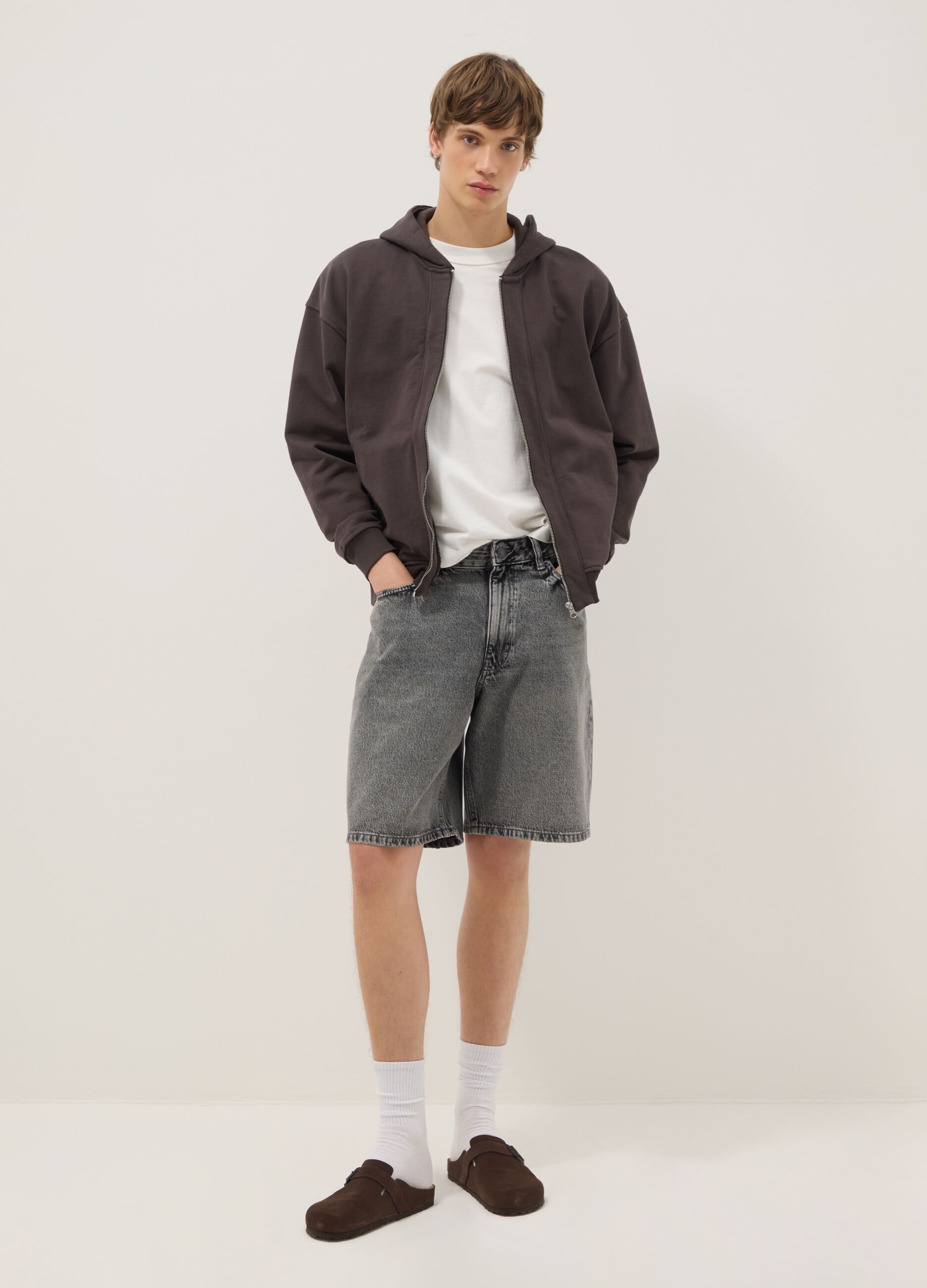 Blue skater fit pure cotton denim shorts