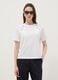 White pure cotton T-shirt with embroidery, regular fit_0