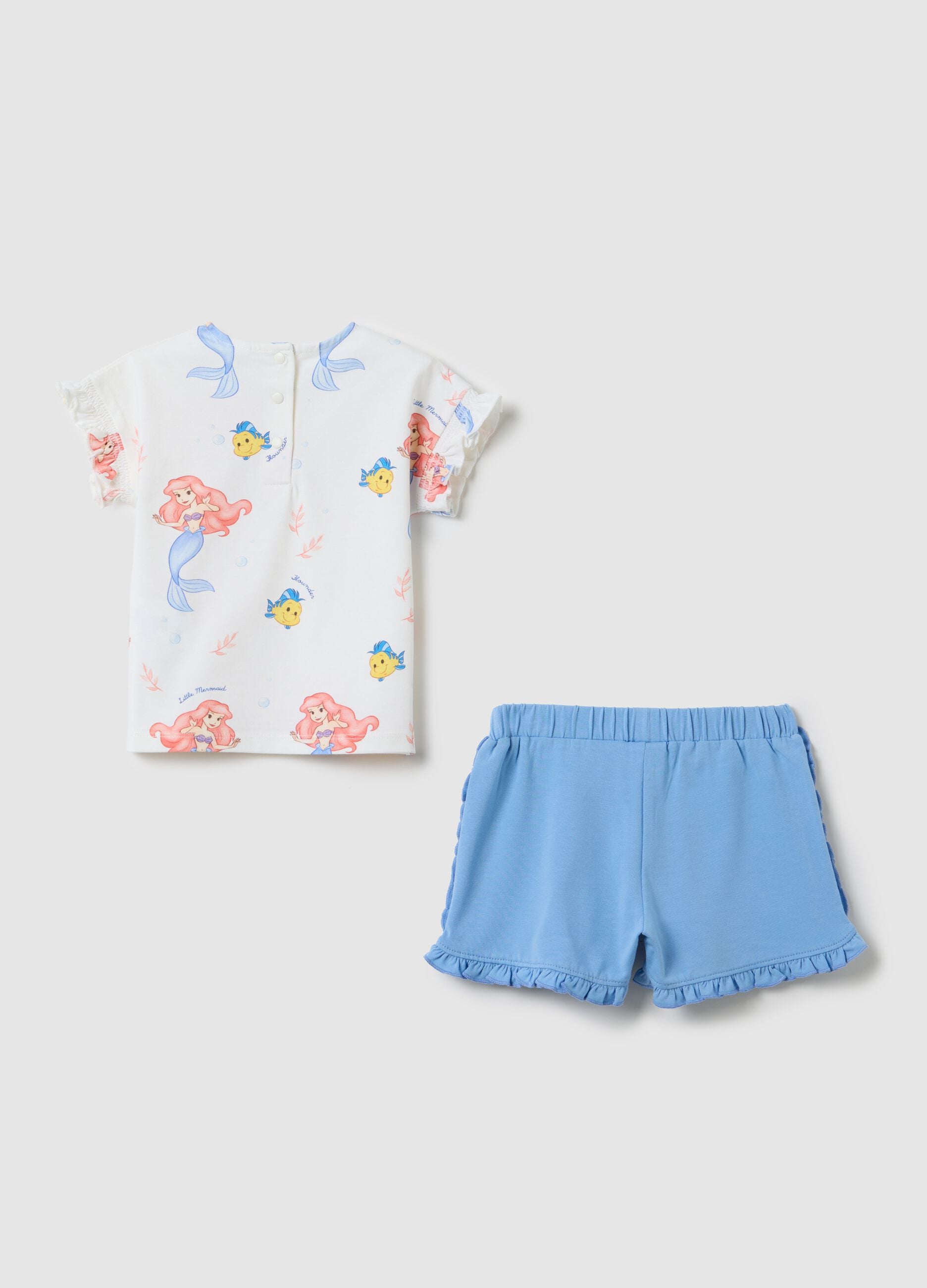 Girls&rsquo; white regular-fit jogging outfit in stretch cotton