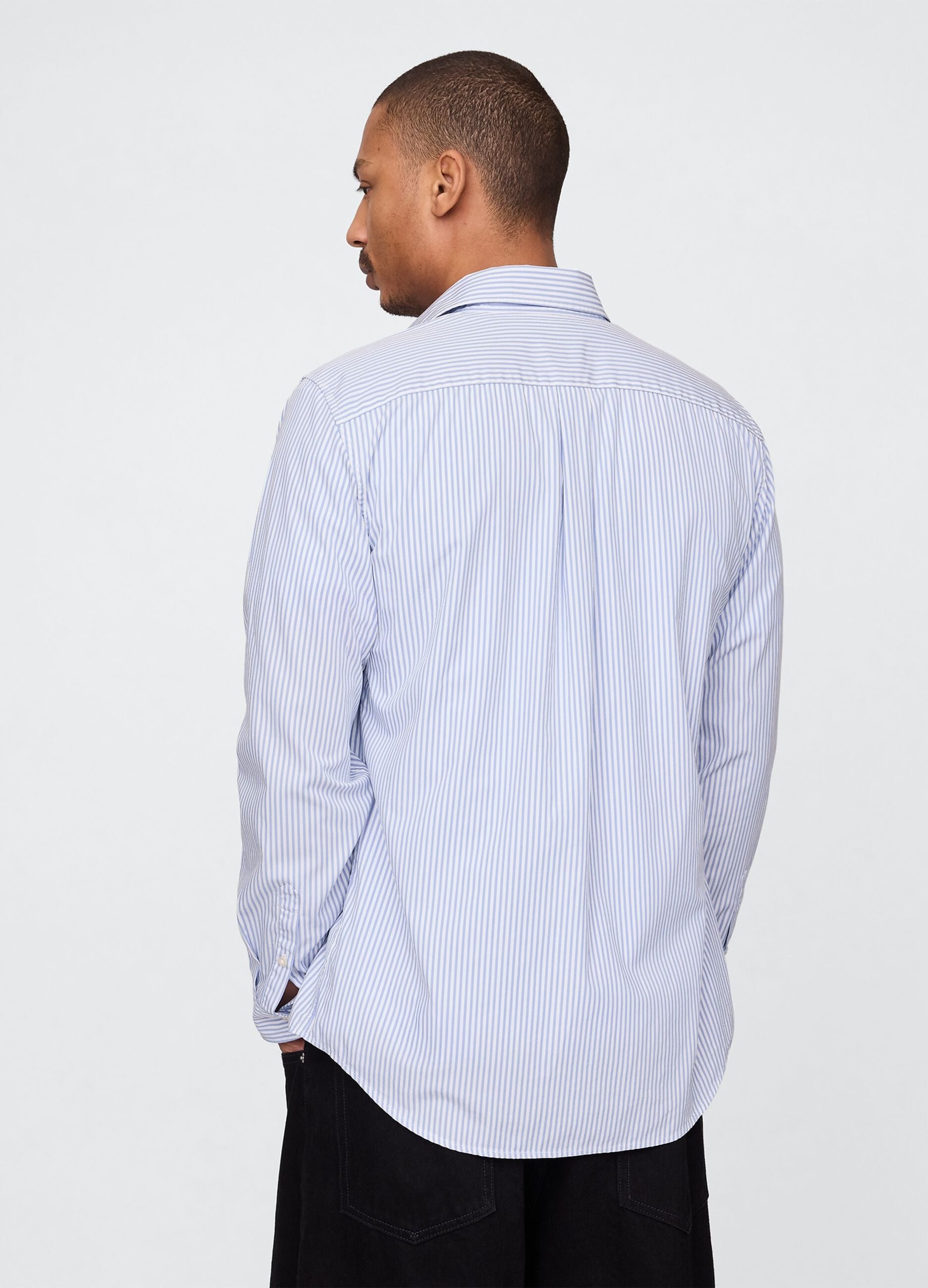 Blue Striped Cotton Shirt