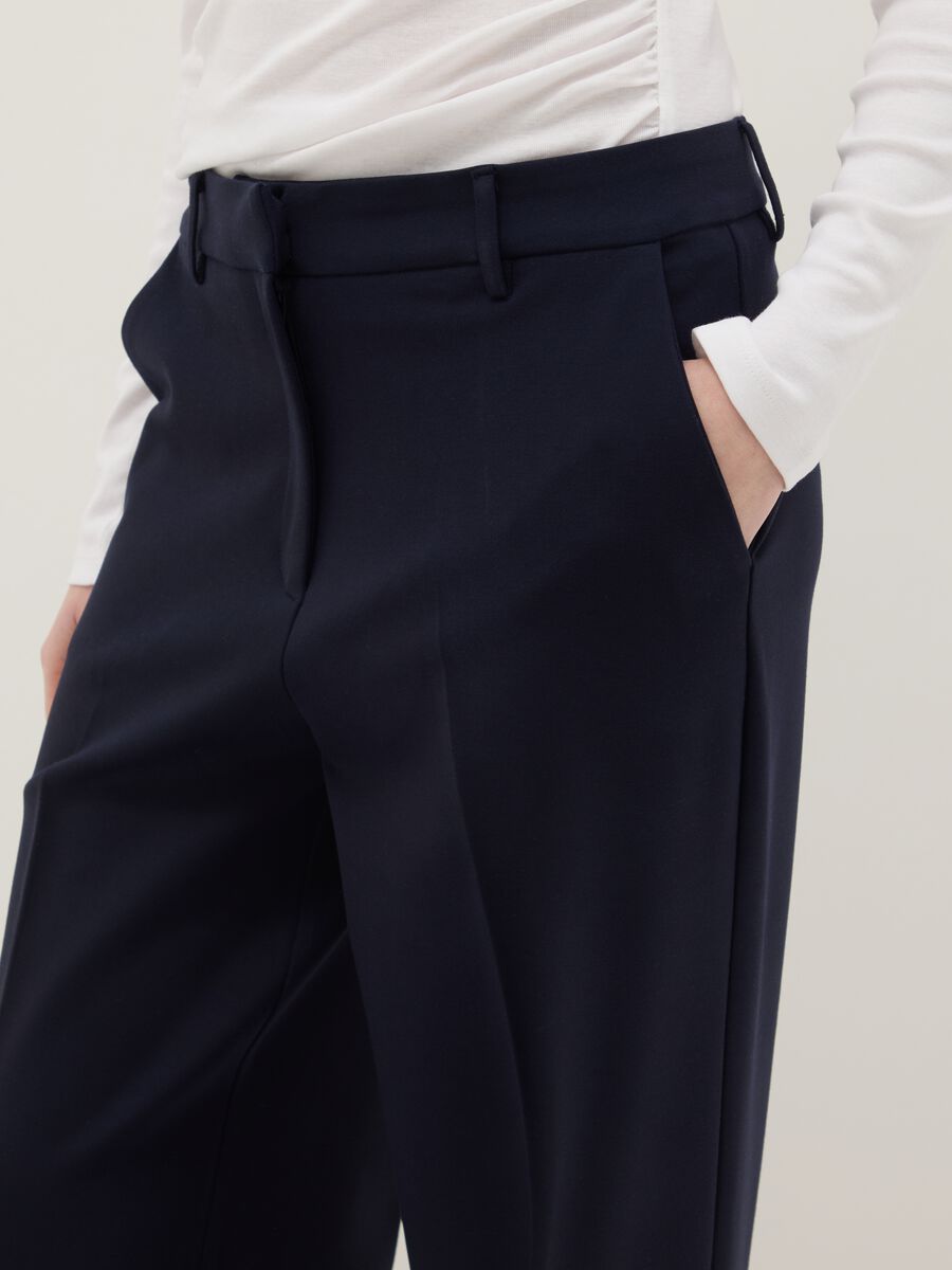 Blue Slim Fit Chino Trousers_3