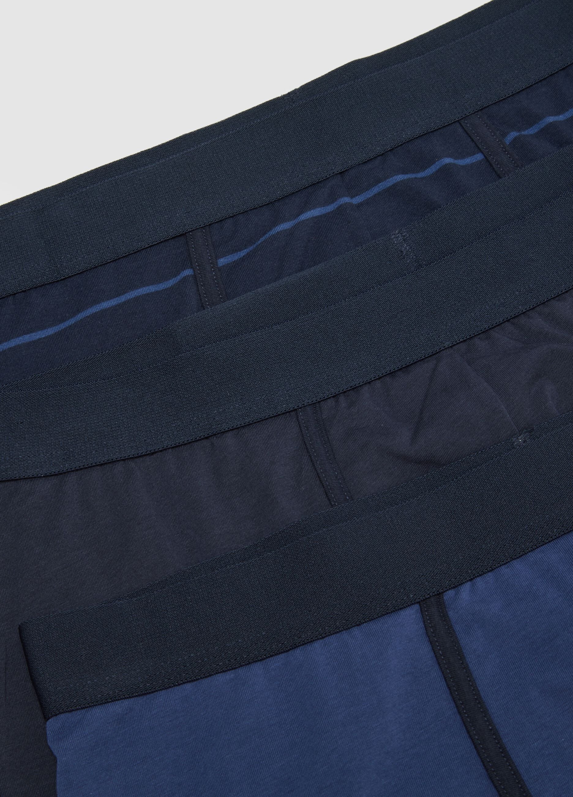 3-pack regular-fit blue organic stretch cotton mid-length boxers