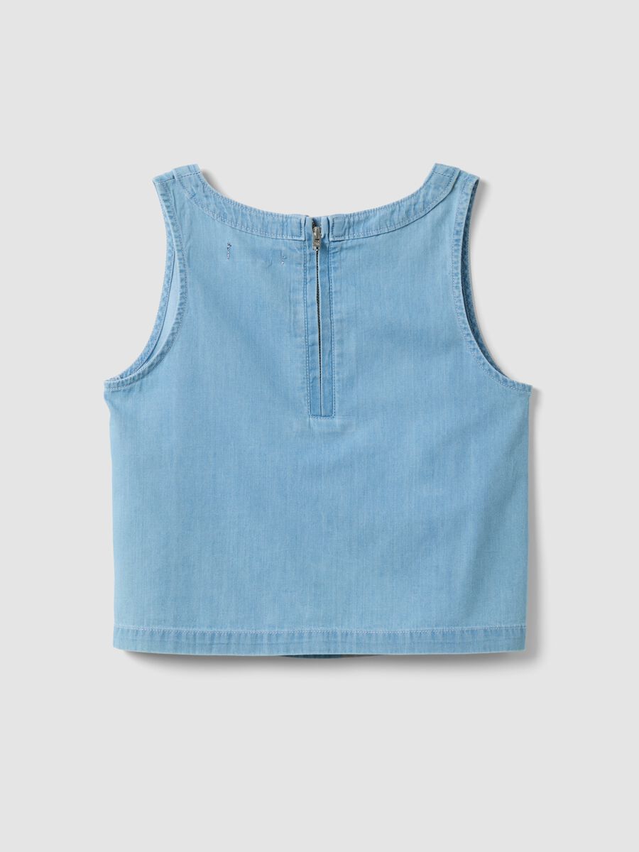 Blue pure cotton blouse_4