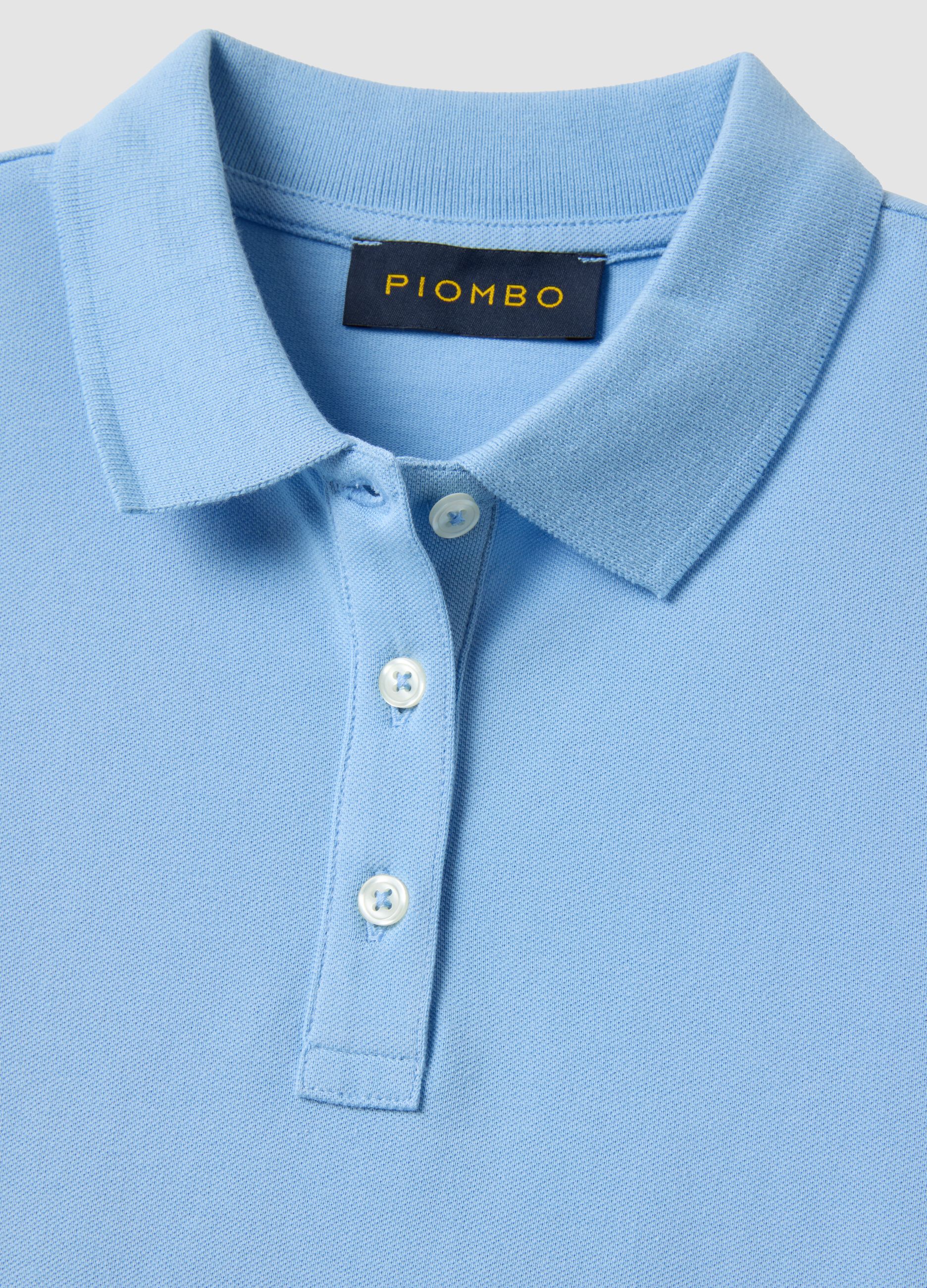 Brown polo shirt in pure organic cotton, regular fit